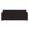 Flash Furniture Seneca Brown Faux Rattan Sofa with All-Weather Navy Cushions DAD-SF1-3-BNNV-GG - alternate 2